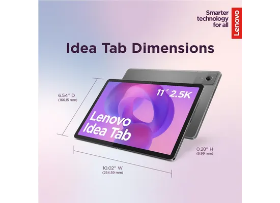 Lenovo Idea Tab - College Tablet - 11″ 2.5K IPS Touchscreen Display - 90Hz - MediaTek Dimensity 6300-8 GB Memory - 256 GB Storage - Integrated Arm Mali-G57 MC2 - Tab Pen and Folio Case